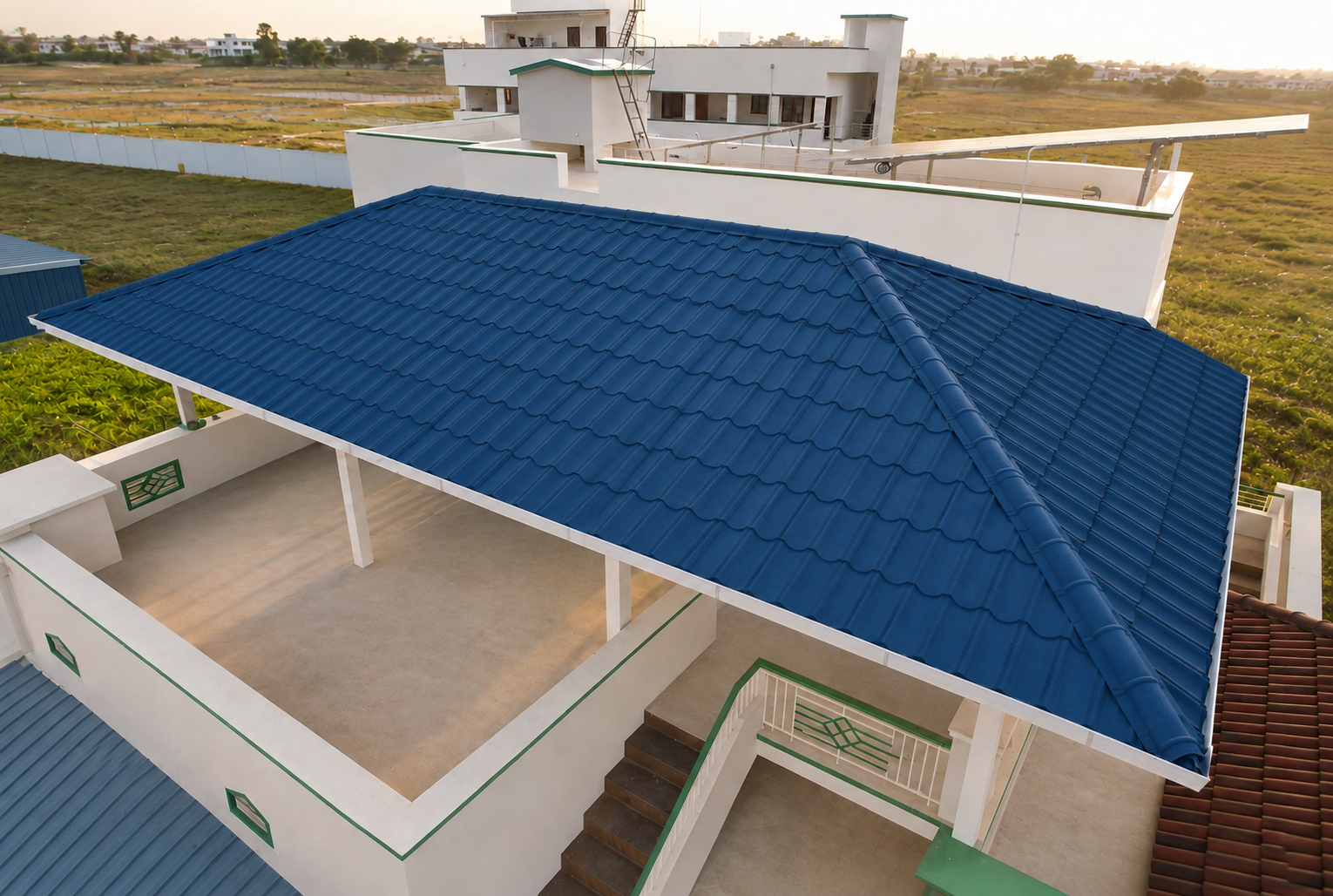 ROOFi Bright Blue stone coated roof tile