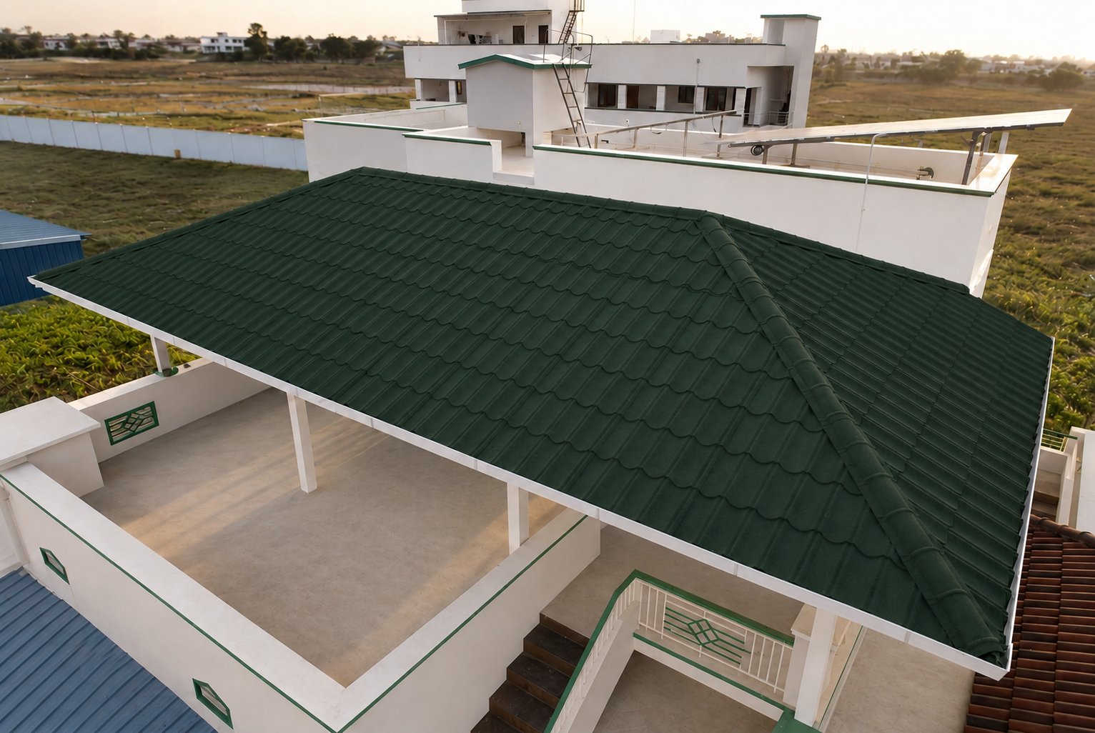 ROOFi Green stone coated roof tile